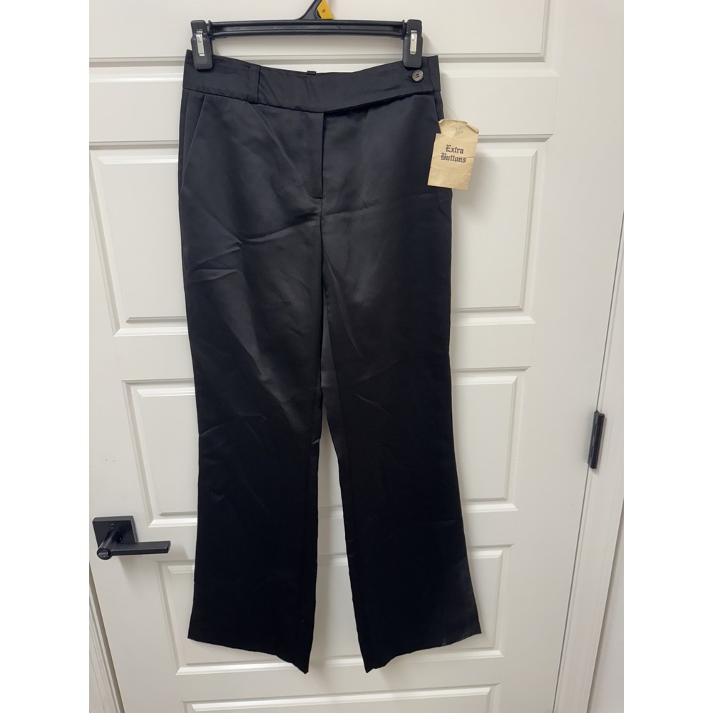 Hugo Buscati Womens Black Tuxedo Pants Size 2 Vintage 90s NWT Made in USA Dress